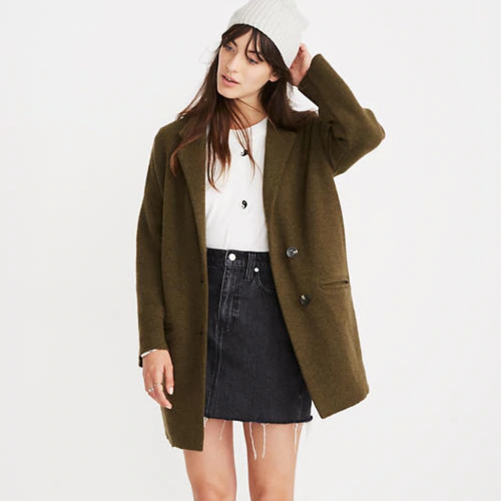 Madewell Olive Green Blazer Sweater Jacket